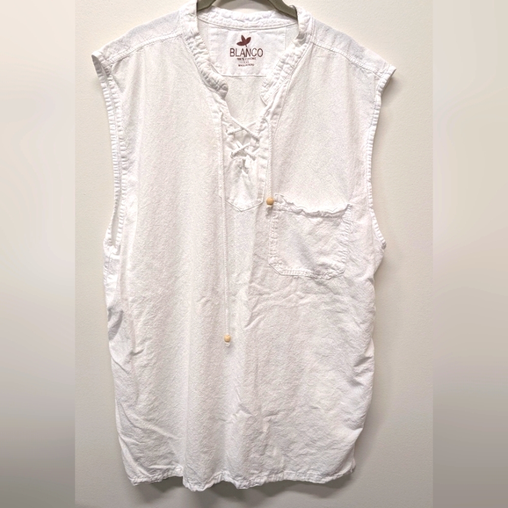 Blanco By Nature Women’s Suza Mini Dress Size Medium White Beach Cotton Coverup